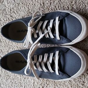 Blue canvas sneakers